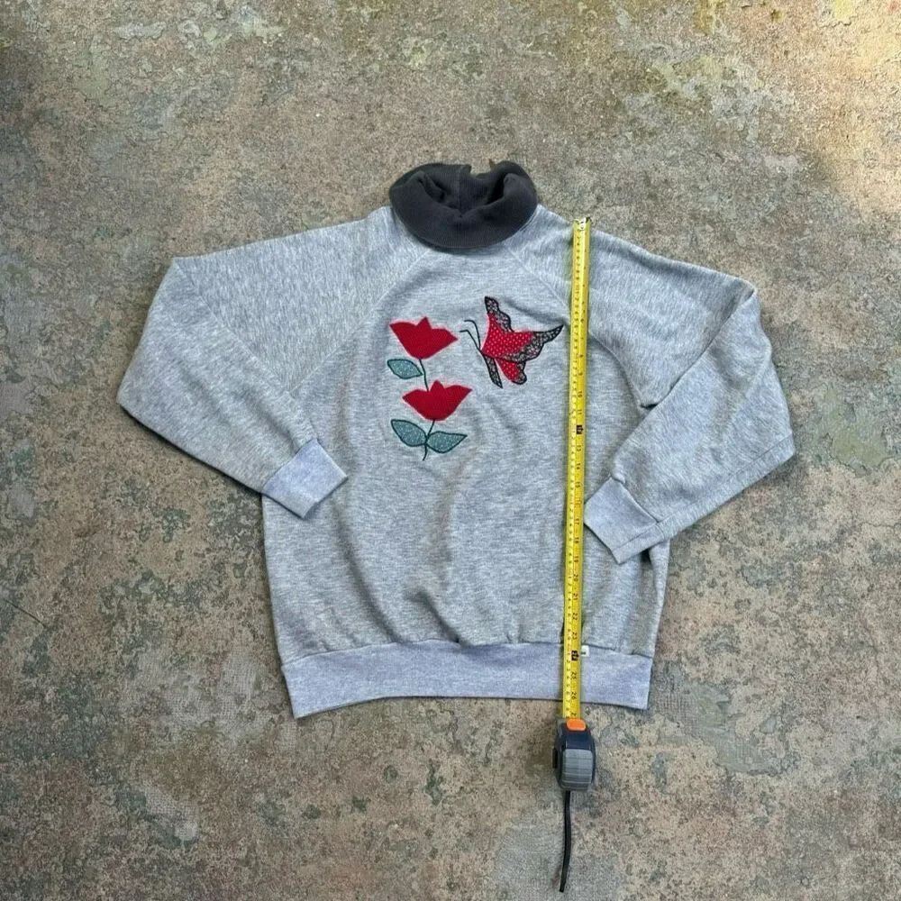 90’s Rose Butterfly Floral Embroidered Vintage Sweater